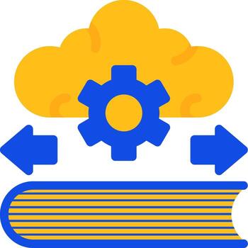 aprender fluir iq plano dos color icono vector