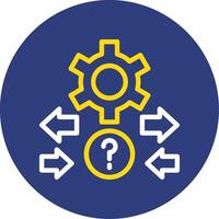 Quiz Flow Dual Line Circle Icon vector