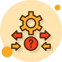 Quiz Flow Filled Shadow Circle Icon vector