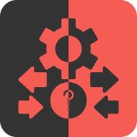 Quiz Flow Red Inverse Icon vector