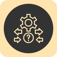Quiz Flow Linear Round Icon vector
