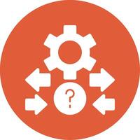 Quiz Flow Glyph Circle Icon vector