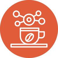 Coffee cup for informal networking Outline Circle Icon vector