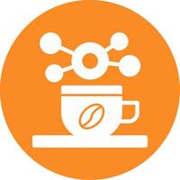 Coffee cup for informal networking Glyph Circle Icon vector