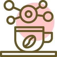 Coffee cup for informal networking Linear Circle Icon vector