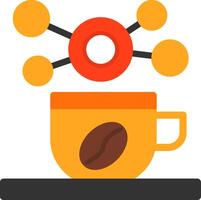 Coffee cup for informal networking Flat Icon vector