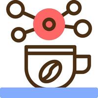 Coffee cup for informal networking Color Filled Icon vector