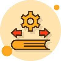 Edu Flow Filled Shadow Circle Icon vector