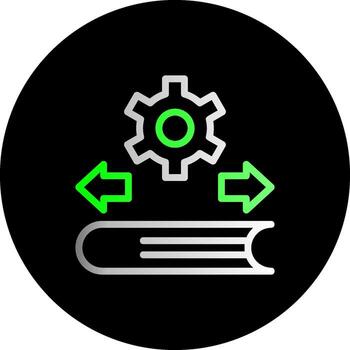 edu fluir doble degradado circulo icono vector