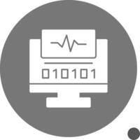 Byte Pulse Glyph Shadow Icon vector