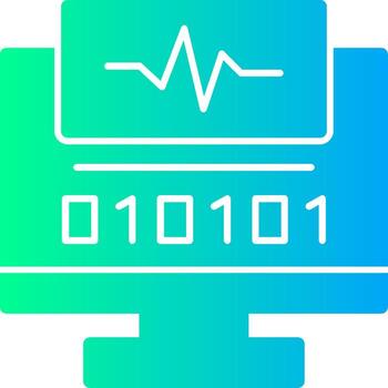 Byte Pulse Solid Multi Gradient Icon vector
