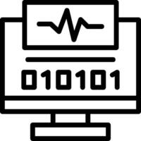 Byte Pulse Line Icon vector