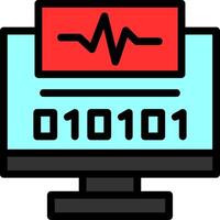 Byte Pulse Line Filled Icon vector