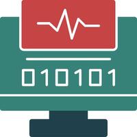 Byte Pulse Glyph Two Color Icon vector
