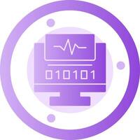 Byte Pulse Glyph Gradient Icon vector