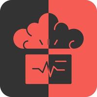 Mind Pulse Red Inverse Icon vector