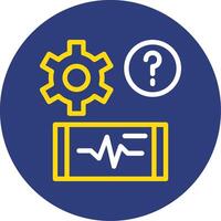 Quiz Pulse Dual Line Circle Icon vector