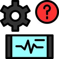 Quiz Pulse Line Filled Icon vector