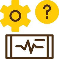 Quiz Pulse Yellow Lieanr Circle Icon vector