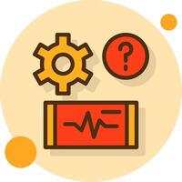 Quiz Pulse Filled Shadow Circle Icon vector