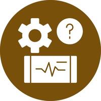 Quiz Pulse Glyph Circle Icon vector