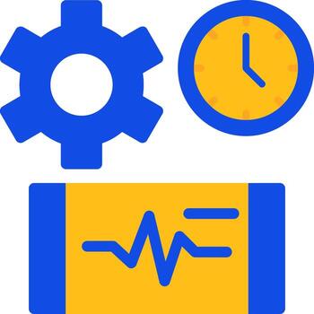 Quick Pulse Flat Two Color Icon vector