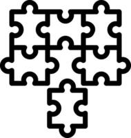 Puzzle pieces fitting together symbolizing alignment Line Icon vector