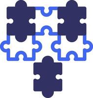 Puzzle pieces fitting together symbolizing alignment Solid Two Color Icon vector