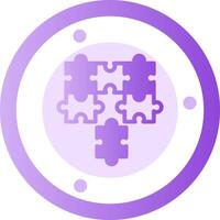 Puzzle pieces fitting together symbolizing alignment Glyph Gradient Icon vector