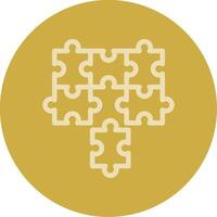 Puzzle pieces fitting together symbolizing alignment Line Multi color Icon vector