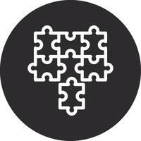 Puzzle pieces fitting together symbolizing alignment Inverted Icon vector