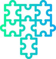 Puzzle pieces fitting together symbolizing alignment Linear Gradient Icon vector