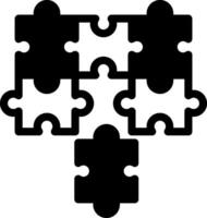 Puzzle pieces fitting together symbolizing alignment Glyph Icon vector