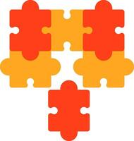 Puzzle pieces fitting together symbolizing alignment Flat Icon vector