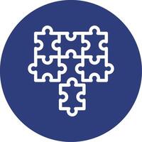 Puzzle pieces fitting together symbolizing alignment Outline Circle Icon vector