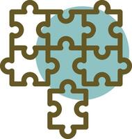 Puzzle pieces fitting together symbolizing alignment Linear Circle Icon vector