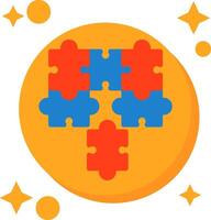 Puzzle pieces fitting together symbolizing alignment Tailed Color Icon vector