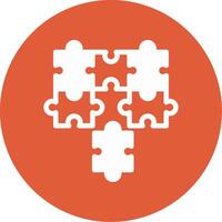 Puzzle pieces fitting together symbolizing alignment Glyph Circle Icon vector