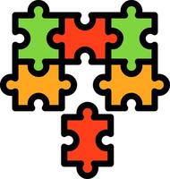 Puzzle pieces fitting together symbolizing alignment Line Filled Icon vector