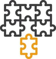 Puzzle pieces fitting together symbolizing alignment Line Circle Icon vector