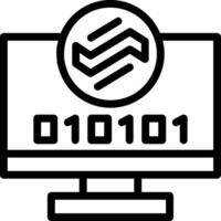 Byte Wave Line Icon vector