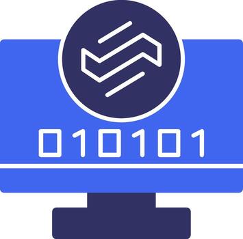 Byte Wave Solid Two Color Icon vector