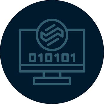 byte ola línea multi color icono vector