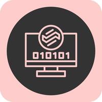 Byte Wave Linear Round Icon vector
