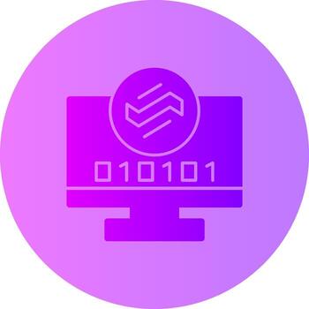 Byte Wave Gradient Circle Icon vector