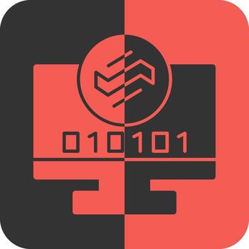 Byte Wave Red Inverse Icon vector