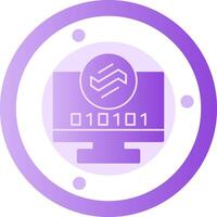 Byte Wave Glyph Gradient Icon vector