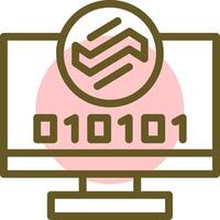 Byte Wave Linear Circle Icon vector
