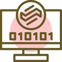 Byte Wave Linear Circle Icon vector