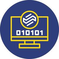 Byte Wave Dual Line Circle Icon vector